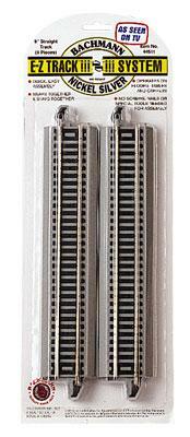 Bachmann 44511 HO Scale E-Z Track Straight Track Nickel Silver Gray