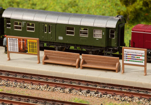 Faller 272904 N Scale Platform Benches & Billboards Kit