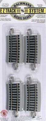Bachmann 44530 HO Scale E-Z Track Curved Track Nickel Silver Gray