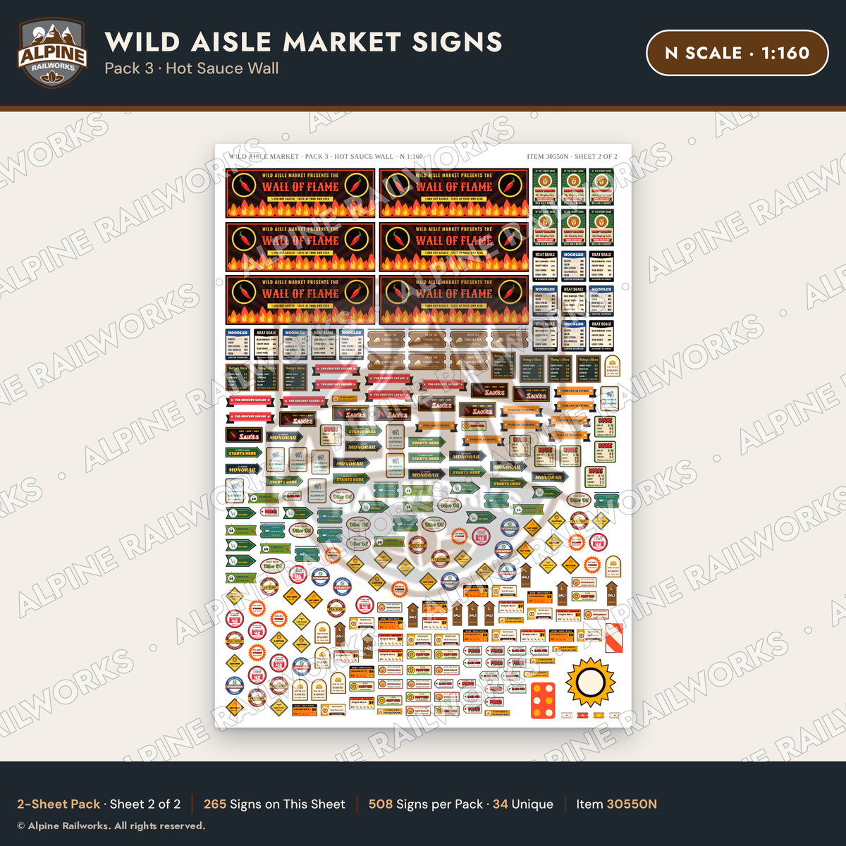 Alpine Railworks 30550N N Scale Roadside Signs - Jungle Grocery Store