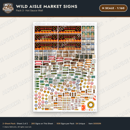 Alpine Railworks 30550N N Scale Roadside Signs - Jungle Grocery Store