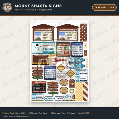Alpine Railworks 30740O O Scale Tourist Signs - Mount Shasta