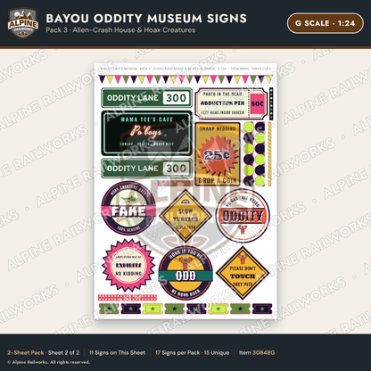 Alpine Railworks 30848G G Scale Roadside Signs - Oddity Museum