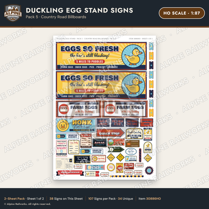 Alpine Railworks 30886HO HO Scale Roadside Signs - Giant Duck