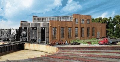 Walthers Cornerstone 933-2901 HO Scale 3-Stall Modern Roundhouse Addition -- Kit