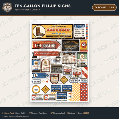 Alpine Railworks 30921O O Scale Roadside Attraction Signs - Cowboy Hat