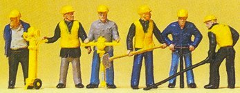 Preiser 10035 HO Scale Sewer/Road Construction Crew