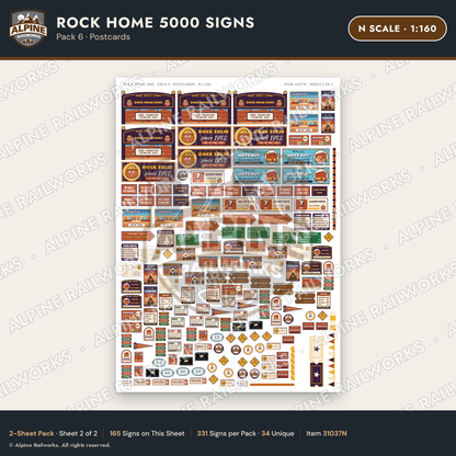 Alpine Railworks 31037N N Scale Roadside Signs - Cliff Rock House