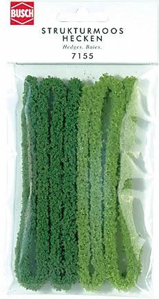 Busch 7155 N Scale Moss Hedges -- Green 39.4 x 3/8"  100 x 1cm