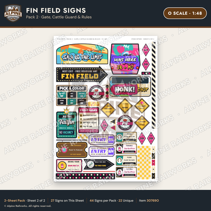 Alpine Railworks 30769O O Scale Roadside Signs - Buried Car Art