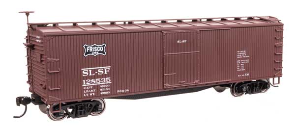 Walthers Mainline 910-40202 HO Scale 40' Wood Boxcar RTR Frisco #128535