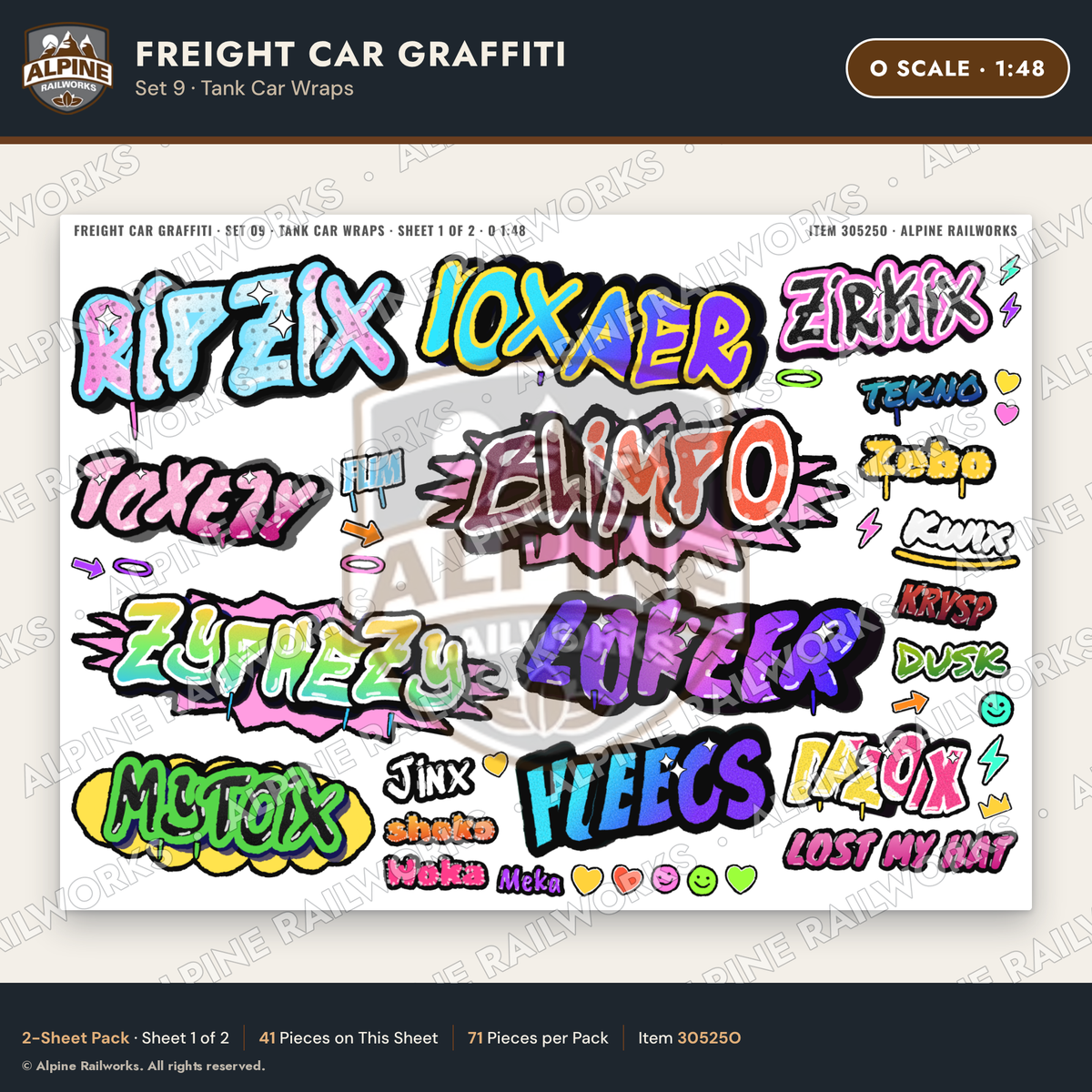 Alpine Railworks 30525O O Scale Freight Car Graffiti Cut-Outs