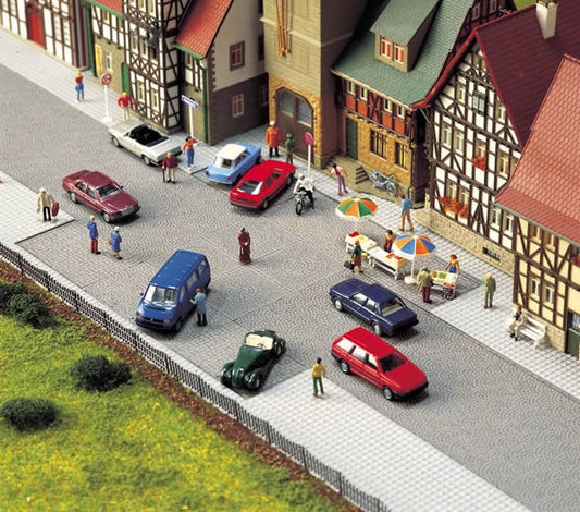 Busch 8132 N Scale Old Town Cobblestone Flexible Self-Adhesive Paved Area -- 7-7/8 x 6-5/16" 20 x 16cm