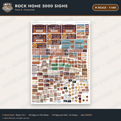 Alpine Railworks 31037N N Scale Roadside Signs - Cliff Rock House