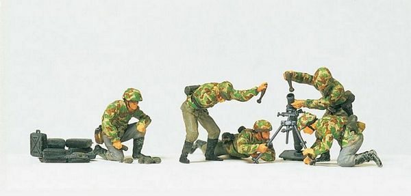 Preiser 16541 HO Scale Former German Army WWII - Unpainted Fighting Mortar Crew