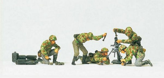 Preiser 16541 HO Scale Former German Army WWII - Unpainted Fighting Mortar Crew
