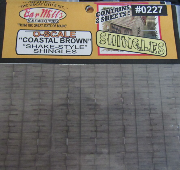 Bar Mills 227 O Scale Coastal Brown Shake Style Shingl