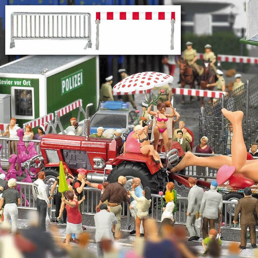 Busch 1018 HO Scale Crowd Control Barrier Set -- pkg(20)