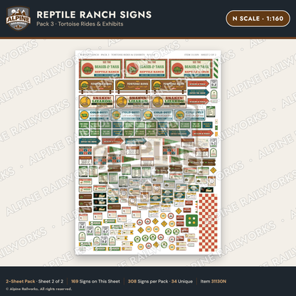 Alpine Railworks 31130N N Scale Roadside Signs - Reptile Zoo