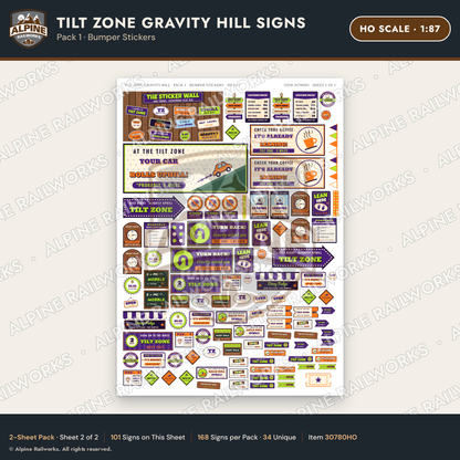 Alpine Railworks 30780HO HO Scale Roadside Signs - Mystery Spot