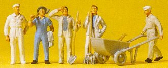 Preiser 14144 HO Scale People Working -- Workmen w/Accessories