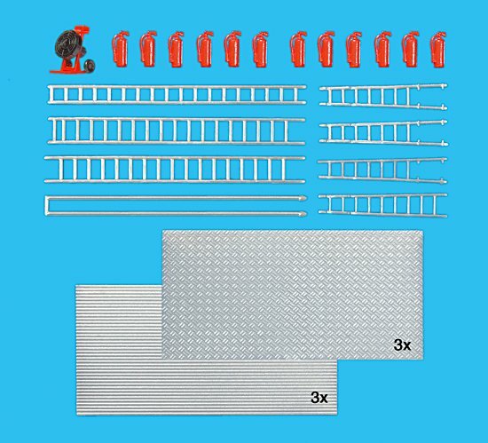 Preiser 31026 HO Scale Ventilation Fan, Fire Extinguishers, Ladders Details