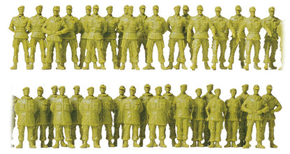Preiser 16543 HO Scale Unpainted Figures -- Soldiers Walking & Standing pkg(39)