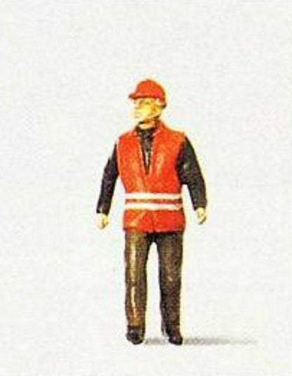 Preiser 28008 HO Scale Individual Figure - Modern Switchman w/Safety Vest