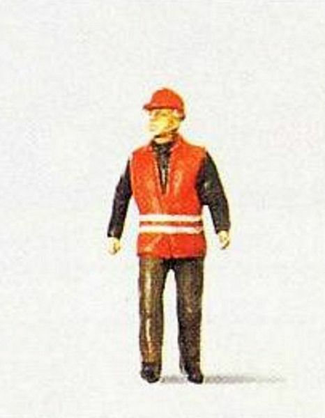 Preiser 28008 HO Scale Individual Figure - Modern Switchman w/Safety Vest