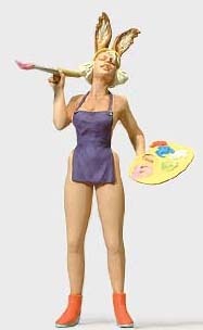 Preiser 29072 HO Scale Individual Figures, Fantasy -- Female Artist w/Bunny Ears