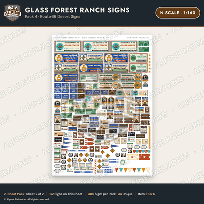 Alpine Railworks 31071N N Scale Roadside Signs - Bottle Tree Ranch