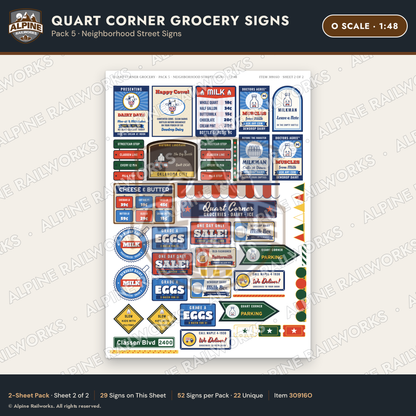 Alpine Railworks 30916O O Scale Roadside Signs - Milk Bottle Grocery