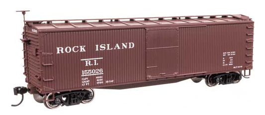 Walthers Mainline 910-40196 HO Scale 40' Wood Boxcar RTR Rock Island #155026