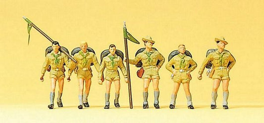 Preiser 10260 HO Scale Recreation & Sports -- Boy Scouts pkg(6)