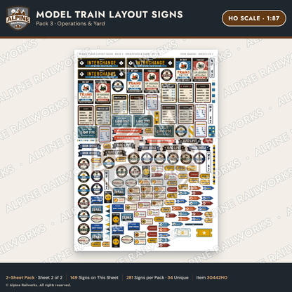Alpine Railworks 30442HO HO Scale Model Train Layout Signs