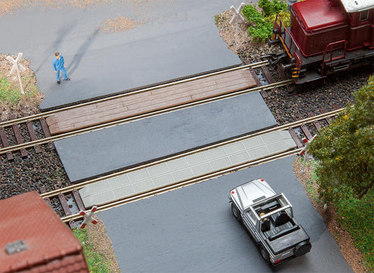 Faller 180969 HO Scale 2 Level Crossings, Wood & Rubber