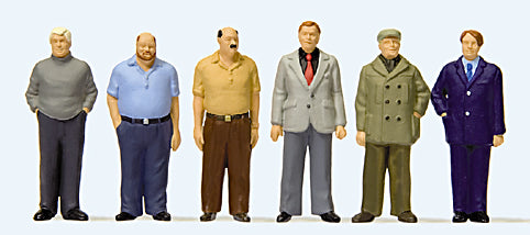 Preiser 68216 1/50 Scale Standing Men -- pkg(6)