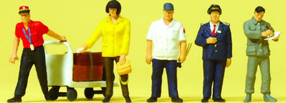 Preiser 10571 HO Scale Chinese Railroad Personnel, Passenger & Cart (5)