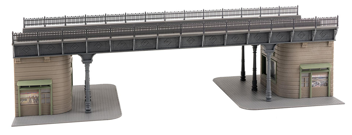 Faller 120581 HO Steel Urban Railway Bridge w/Kiosk Abutments