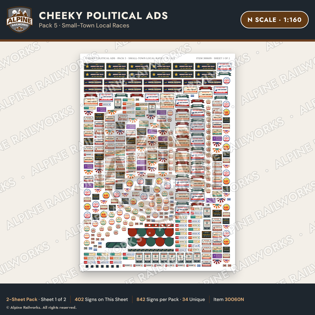 Alpine Railworks 30060N N Scale Cheeky Political Ads