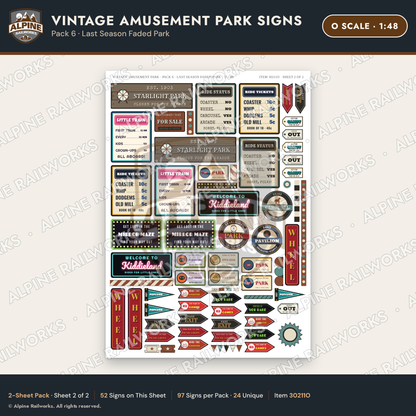 Alpine Railworks 30211O O Scale Vintage Amusement Park Signs