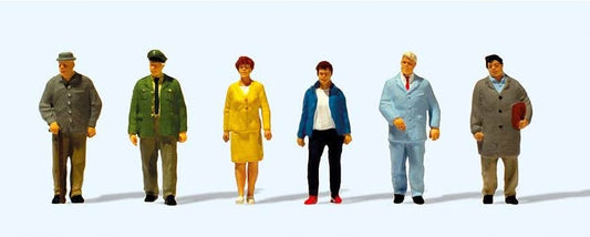 Preiser 10768 HO Scale Passers-By with Police Officer pkg(6)