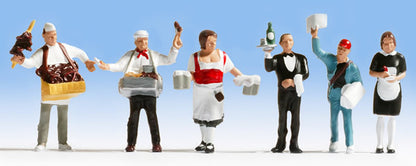 Noch 15070 HO Scale Food Service Workers -- pkg(6)