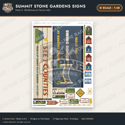 Alpine Railworks 30555O O Scale Roadside Signs - Rock Garden