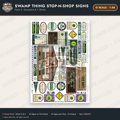 Alpine Railworks 30843O O Scale Roadside Signs - Swamp Monster Store