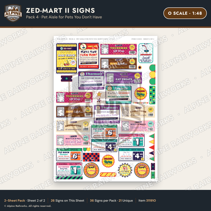Alpine Railworks 31191O O Scale Grocery Store Signs - Funny Products