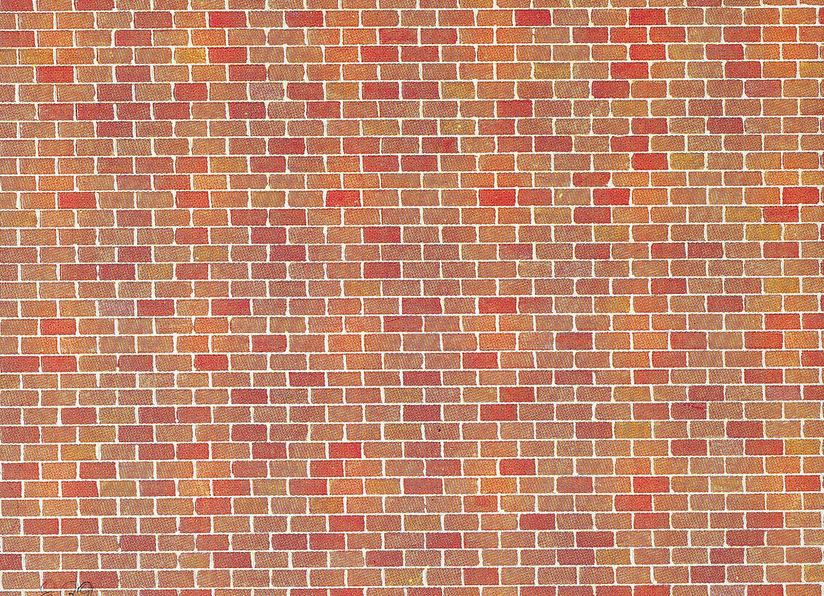 Faller 170608 HO Scale Red Brick Wall Card, 250 x 125 mm