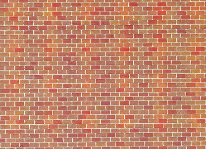Faller 170608 HO Scale Red Brick Wall Card, 250 x 125 mm