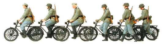 Preiser 16596 HO WWII German Bicycle Unit Unpainted Figure Kit