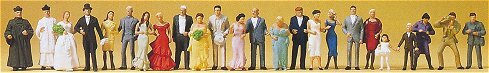 Preiser 14415 HO Scale Wedding Participants -- Wedding Guests pkg(24)